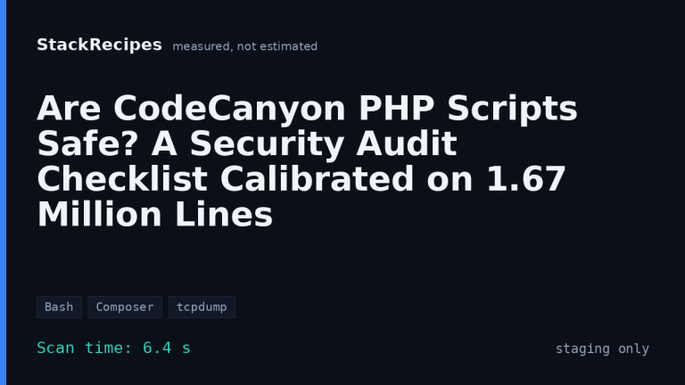 Are CodeCanyon PHP Scripts Safe? A Security Audit Checklist Calibrated on 1.67 Million Lines
